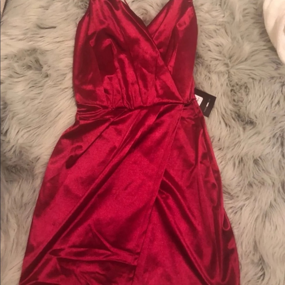 Satin Red fashion nova dress